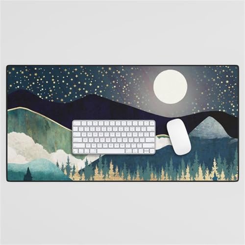 Gaming Mouse Pad, 800x300x2mm XXL Mousepad, Large Non-Slip Desk Pad, Improved Precision and Speed, Mouse Mat Suitable for Office, Gamer, Home (Night Moon Hills) von ditlvy