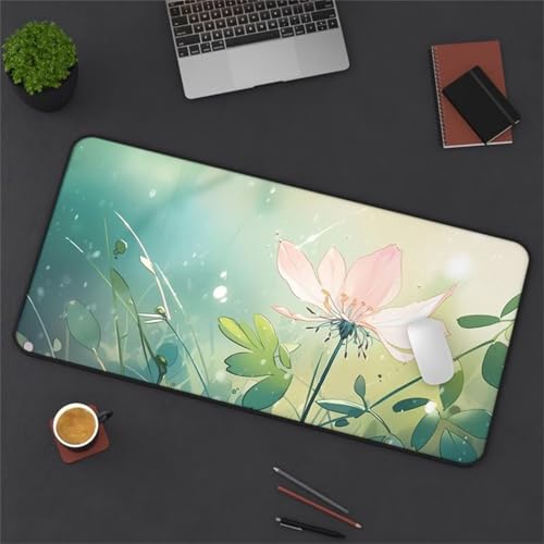 Gaming Mouse Pad, 900x400x2mm XXL Mousepad, Large Non-Slip Desk Pad, Improved Precision and Speed, Mouse Mat Suitable for Office, Gamer, Home (Lily Grassland) von ditlvy