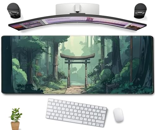 Gaming Mouse Pad, 900x400x2mm XXL Mousepad, Large Non-Slip Desk Pad, Improved Precision and Speed, Mouse Mat Suitable for Office, Gamer, Home (Path Jungle) von ditlvy