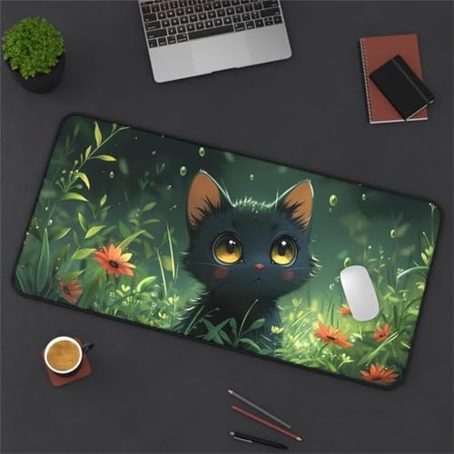 XXL Mauspad, 1200x600x2mm Gaming Mousepad, Großer Mouse Pad, Tischunterlage Large Size Verbessert Präzision und Geschwindigkeit für Büro und Zuhause (Graslandkatze) von ditlvy