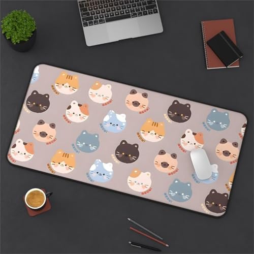 XXL Mauspad, 1200x600x2mm Gaming Mousepad, Großer Mouse Pad, Tischunterlage Large Size Verbessert Präzision und Geschwindigkeit für Büro und Zuhause (Tier Katze) von ditlvy