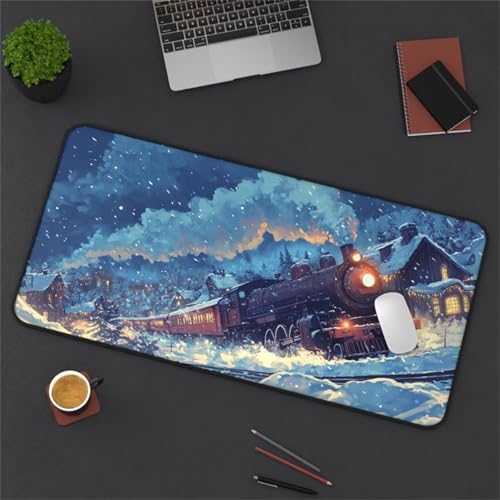 XXL Mauspad, 700x400x2mm Gaming Mousepad, Großer Mouse Pad, Tischunterlage Large Size Verbessert Präzision und Geschwindigkeit für Büro und Zuhause (Haus Schneeszene) von ditlvy