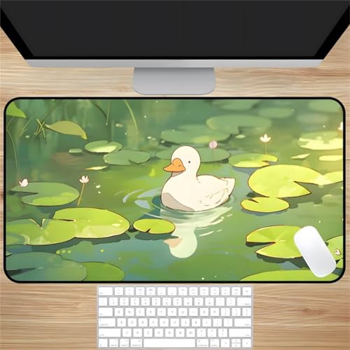 XXL Mauspad, 700x400x2mm Gaming Mousepad, Großer Mouse Pad, Tischunterlage Large Size Verbessert Präzision und Geschwindigkeit für Büro und Zuhause (Lotusblatt-Ente) von ditlvy