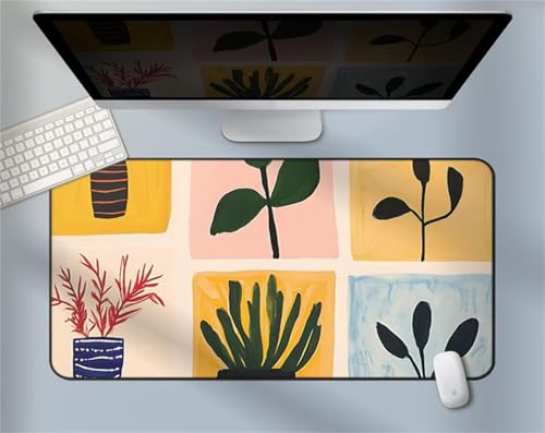 XXL Mauspad, 700x400x3mm Gaming Mousepad, Großer Mouse Pad, Tischunterlage Large Size Verbessert Präzision und Geschwindigkeit für Büro und Zuhause (Grüne Pflanzen) von ditlvy