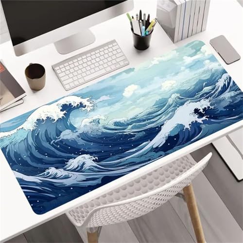 XXL Mauspad, 700x400x3mm Gaming Mousepad, Großer Mouse Pad, Tischunterlage Large Size Verbessert Präzision und Geschwindigkeit für Büro und Zuhause (Himmelswellen) von ditlvy
