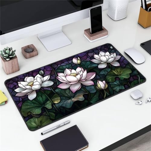 XXL Mauspad, 700x400x3mm Gaming Mousepad, Großer Mouse Pad, Tischunterlage Large Size Verbessert Präzision und Geschwindigkeit für Büro und Zuhause (Lotusweiß) von ditlvy