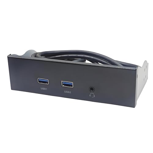 2-Port USB 3.2 GEN1 5Gbps + 3.5mm Kopfhörer Schnittstellen Frontpanel Hubs Splitter Halterung Adapter für PC Desktop 3,5 Zoll von divuukyi