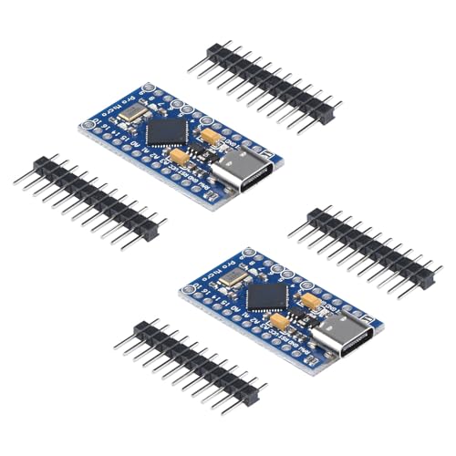 2 Stück Pro Micro Atmega32U4 Modul Typ-C Entwicklungsboard 5V 16MHz Mikrocontroller von diymore