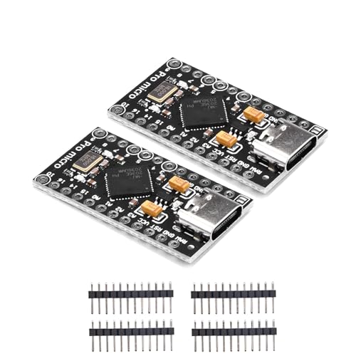 Diymore 2 Stücke Pro Micro ATMEGA32U4 5V 16MHz Development Board Type-C Interface Mikrocontroller Modul mit Pin -Header von diymore