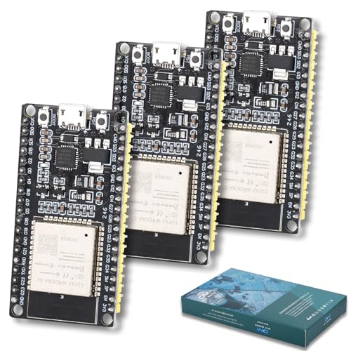 Diymore 3 Stück ESP32 Wroom 32 Entwicklungsplatine NodeMCU ESP32 Module ESP WROOM 32 2,4 GHz Dual Core WLAN WiFi Bluetooth CP2102 Chip von diymore