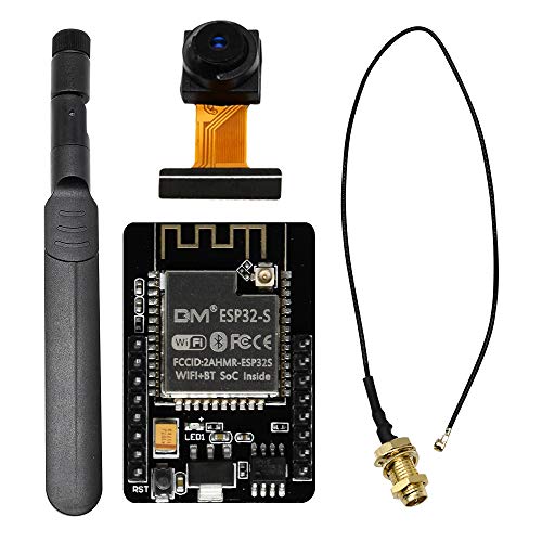 diymore ESP32-CAM WiFi Bluetooth-Entwicklungsplatine mit 2640-Kameramodul und 8 dBi Dualband-Antenne + IPEX-zu-RP-SMA-Pigtail-Kabel von diymore