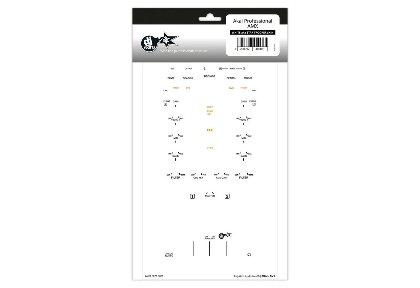 dj-skins DJ Controller, (AKAI AMX Skin - White aka Star Trooper), AKAI AMX Skin - White aka Star Trooper - DJ Skin von dj-skins