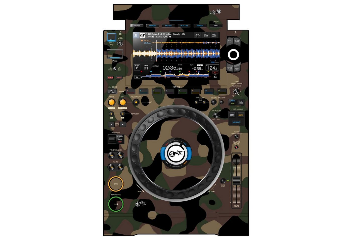 dj-skins DJ Controller, Pioneer DJ - CDJ-3000 Skin - Camo Woodland - DJ Skin von dj-skins