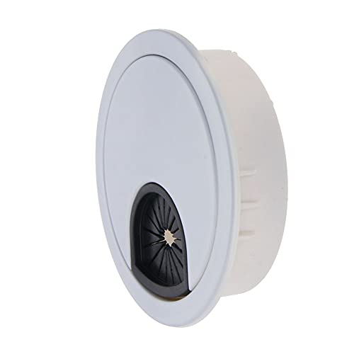 Kabeldurchführungen, 10 Stück weiße Kabeldurchführungen aus ABS for den Schreibtisch, 60 mm (2,36 Zoll), Lochabdeckung aus Kunststoff, runde Form for Verwalten und Verstecken von Kabeln, Kabel-Organiz von djgkENVQ