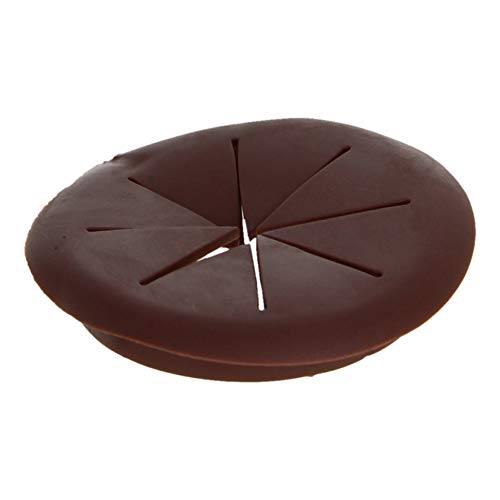 djgkENVQ Kabeldurchführungen, 10 Stück Flexible Kabeldurchführungen aus weichem Kunststoff for Kabel-Organizer, passend for 2 Zoll/50 mm Löcher, kaffeebraun, Tischlochabdeckung von djgkENVQ