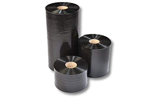 1 x Rolle LDPE Schlauchfolie/Verpackungsschlauch - Schwarz - 100 my (150 mm Breite x 250 m Länge) von dm-folien gmbh