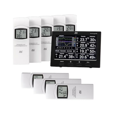 dnt Funk-Raumklimastation RoomLogg PRO mit 3 x Zusatzsensor von dnt