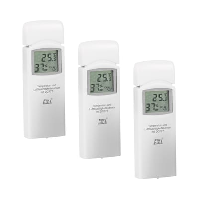 dnt Zusatz-Thermo-/Hygrosensor für RoomLogg PRO & WeatherScreen PRO, 3er Pack von dnt