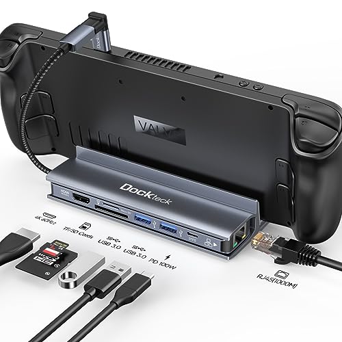 Dockteck 7 in 1 Dock, USB-C Adapter mit HDMI 4K 60Hz, LAN RJ45, 100W PD, SD/Micro SD, 2 USB 3.0 USB C Hub von dockteck