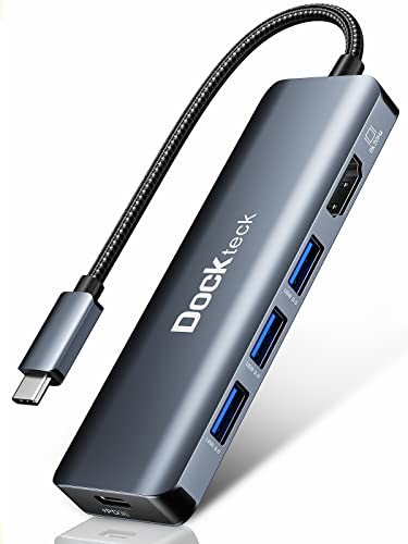 USB C Hub 8K HDMI, Dockteck 5-in-1 USB C Dock, DD0031 USB-C Multiport Adapter mit 8K 30Hz/4K 120Hz/4K 60Hz HDMI, 100W PD, 3 x USB 3.0 für MacBook Pro/Air, iPad Pro, Steam Deck, Surface Pro 8, XPS 13 von dockteck