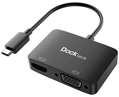 dockteck USB C zu VGA HDMI 4K 60Hz Adapter Monitor Verbinder auf VGA HDMI, 2 in 1 Splitter Adapter mit 4K 60Hz HDMI und 1080P VGA, für MacBook Pro/Air M1, iPad Pro/Air/Mini 6, Dell Xps 13/15 dockteck USB C zu VGA HDMI 4K 60Hz Adapter Monitor Verbinder auf VGA HDMI, 2 in 1 Splitter Adapter mit 4K 60Hz HDMI und 1080P VGA, für MacBook Pro/Air M1, iPad Pro/Air/Mini 6, Dell Xps 13/15 von dockteck