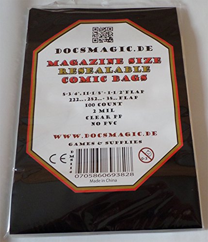 docsmagic.de 100 Resealable Magazine Size Comic Book Bags 8-3/4"x 11-1/8"+ 1-1/2"Flap- 2 Mil - Hüllen mit Lasche - Wiederverschließbar docsmagic.de 100 Resealable Magazine Size Comic Book Bags 8-3/4"x 11-1/8"+ 1-1/2"Flap- 2 Mil - Hüllen mit Lasche - Wiederverschließbar von docsmagic.de