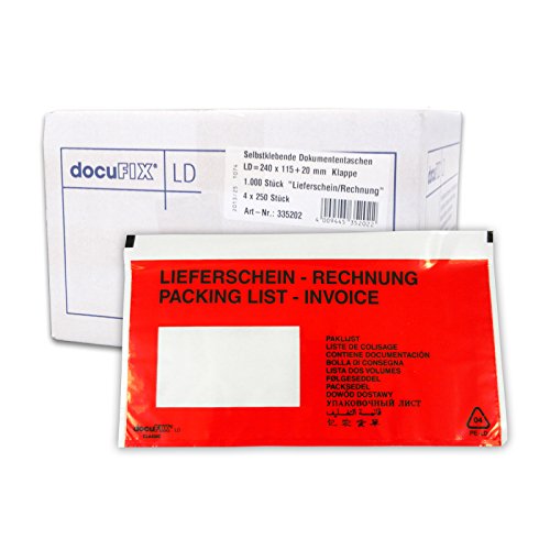 docuFIX classic docuFIX 1000 Lieferschein-Umschläge DIN LANG bedruckt mit Lieferschein, Rechnung, Classic-Begleitschein Dokumente, Umschläge, Briefumschläge, Bürobedarf und Schreibwaren von docuFIX classic