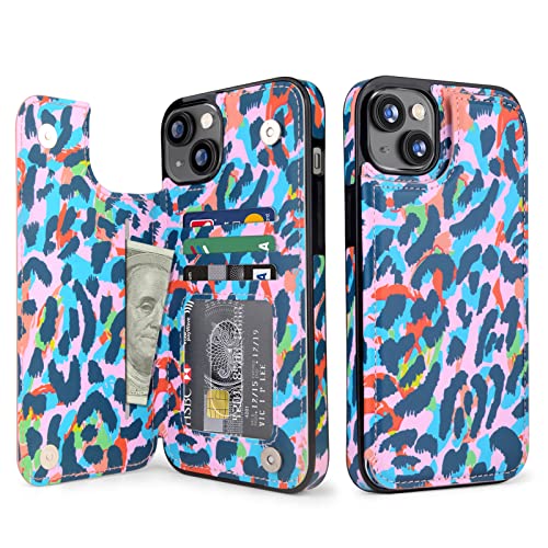 doeboe Kompatibel mit iPhone 14 Plus Case, Flip PU Leder Telefon Wallet Case für Frauen Männer, Cover Case mit Kartenhalter Slots, Hülle für iPhone 14 Plus 6.7 in mit Magnetverschluss, stoßfest von doeboe