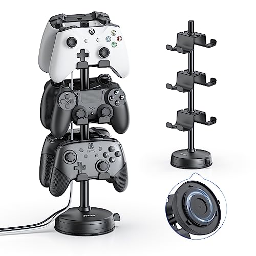 doenci Controller Halter 3 Ebenen für 6 PS5 PS4 Nintendo Switch Xbox Gaming Controller, Kopfhörer Ständer Controller Halterung mit Saugnapfbasis, Headset Ständer für Playstation 5 Game Controller von doenci