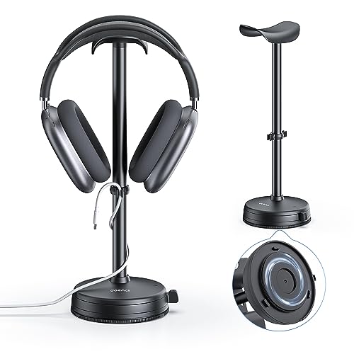 doenci Kopfhörer Ständer mit Saugnapfbasis [2023 Upgrade], Universal Kopfhörer Halter für Over Ear Kopfhörer, Headset Ständer Schreibtisch für Kopfhörer Kabellos Bluetooth und Gaming Headset Kabellos von doenci