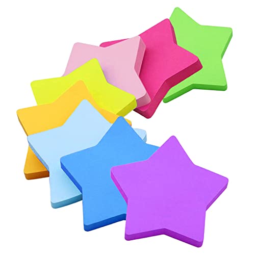 Farbige Haftnotizen, 560 Blatt Selbstklebende Haftnotizzettel, Farbig Pentagramm Notizblöck Super Sticky Notes für Büro Schule Zuhause 8 Farben 76 x 76 mm von dogmoon