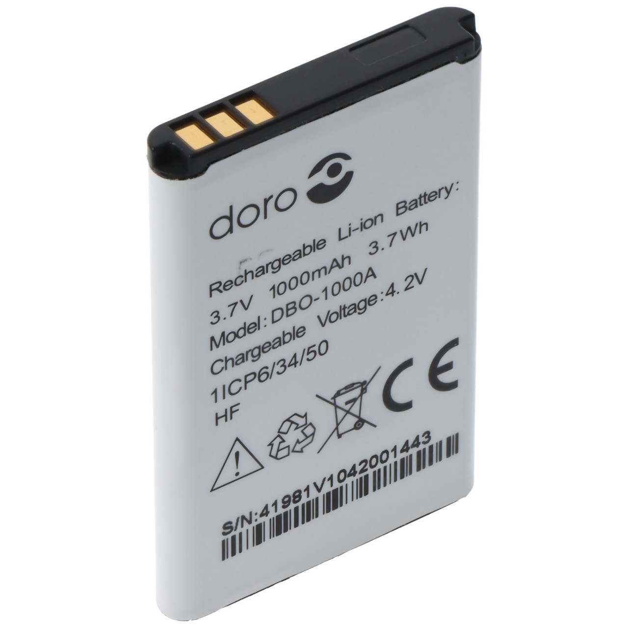 Original Doro Akku passend für Handy Doro 1370, 2404, DBO-1000A, 1ICP6/34/50, 3,7V, 1000mAh Original Doro Akku passend für Handy Doro 1370, 2404, DBO-1000A, 1ICP6/34/50, 3,7V, 1000mAh von doro