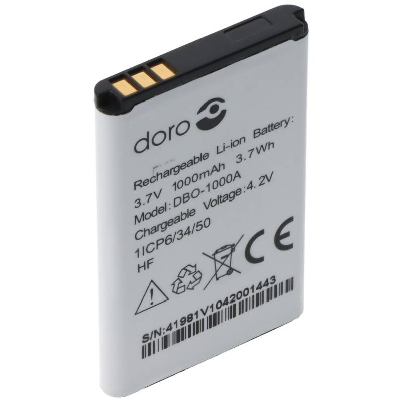 Original Doro Akku passend für Handy Doro 1370, 2404, DBO-1000A, 1ICP6/34/50, 3,7V, 1000mAh von doro