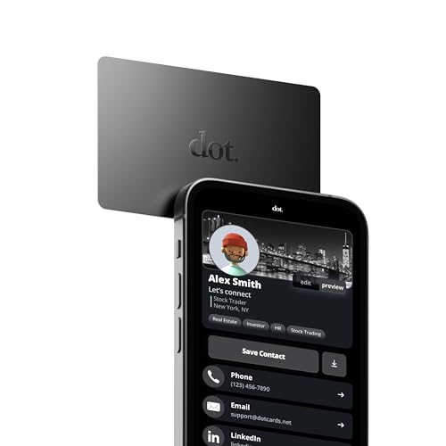 dot. Karte – Digitale Visitenkarte – Tippen, um NFC zu teilen – iPhone & Android (schwarz) von dot.