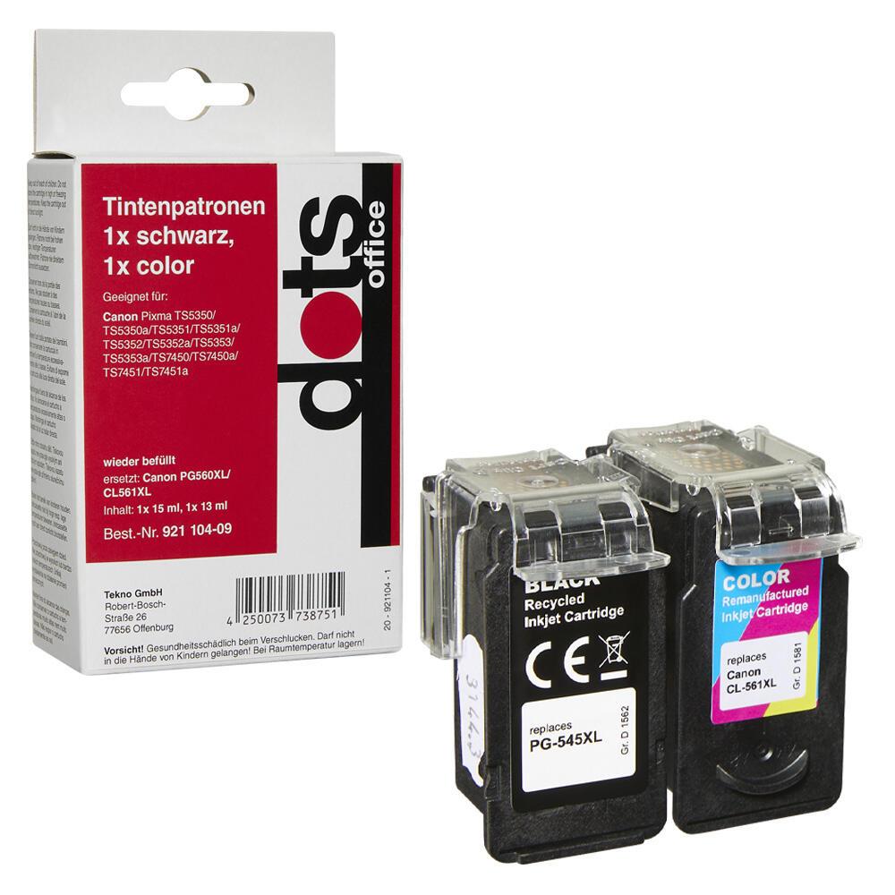 dots Druckerpatronen kompatibel zu Canon PG560XL/CL561XL, 2er-Set schwarz, color dots Druckerpatronen kompatibel zu Canon PG560XL/CL561XL, 2er-Set schwarz, color von dots