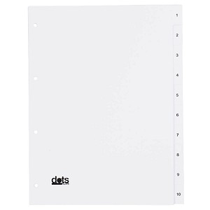 dots Ordnerregister Vollformat 1-10 weiß 10-teilig, 5 Satz dots Ordnerregister Vollformat 1-10 weiß 10-teilig, 5 Satz von dots