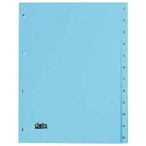 dots Ordnerregister Vollformat 1-12 blau 12-teilig, 5 Satz von dots