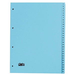 dots Ordnerregister Vollformat 1-31 blau 31-teilig, 5 Satz von dots