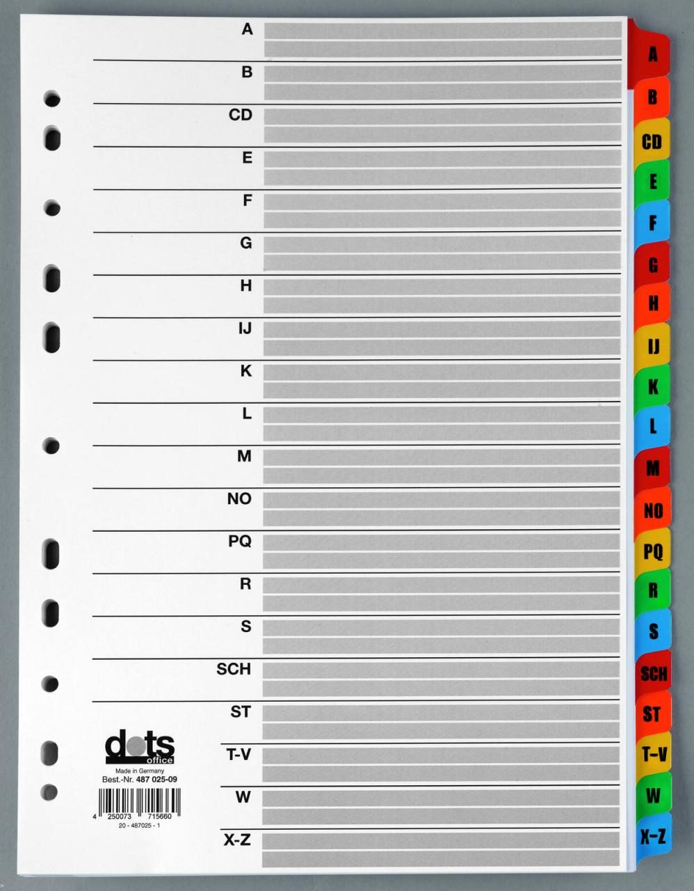 dots Register Dots Regist.Mylar Farb.A-Z Vf weiß von dots