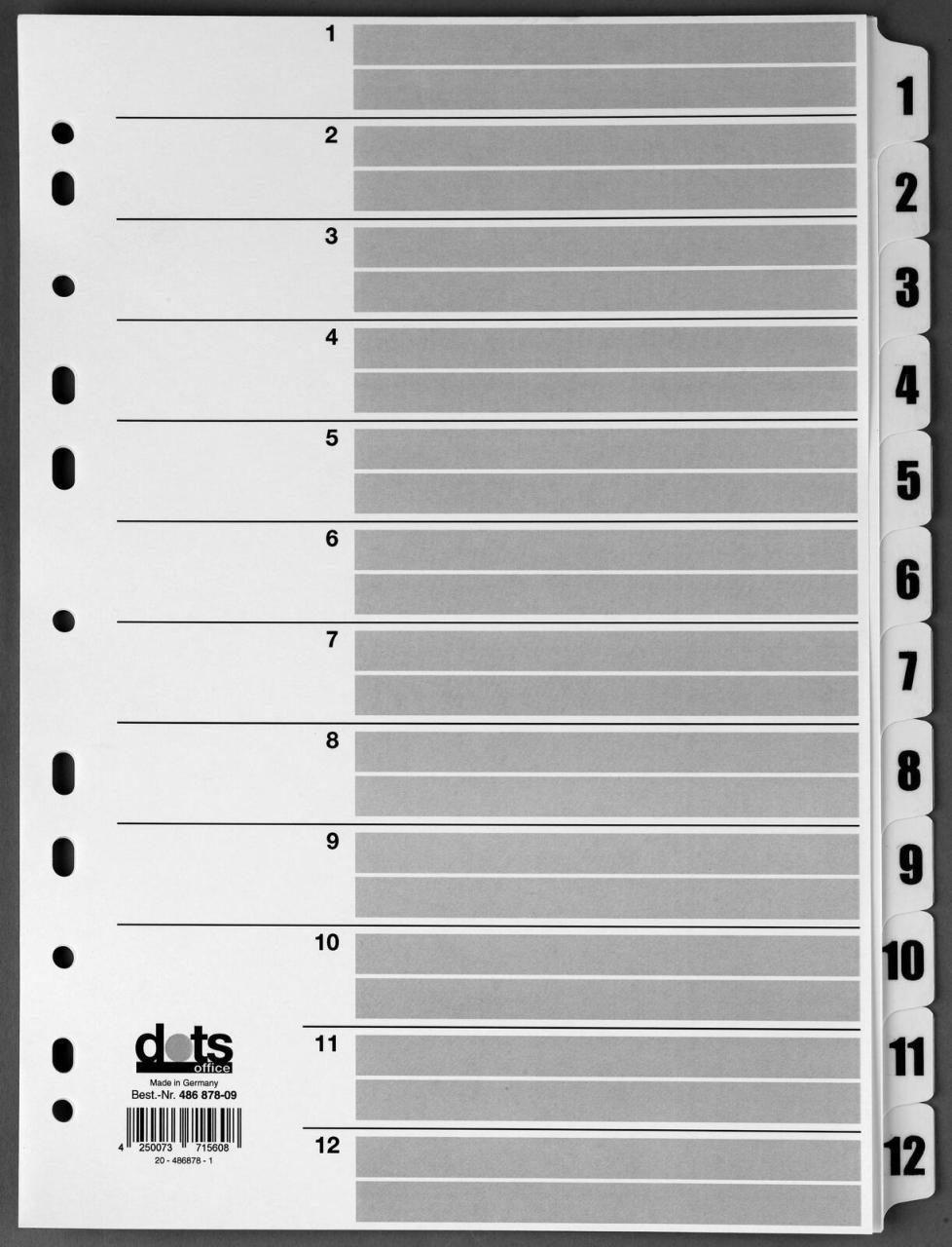 dots Register Dots Register Mylar wß Vf 1-12 weiß von dots