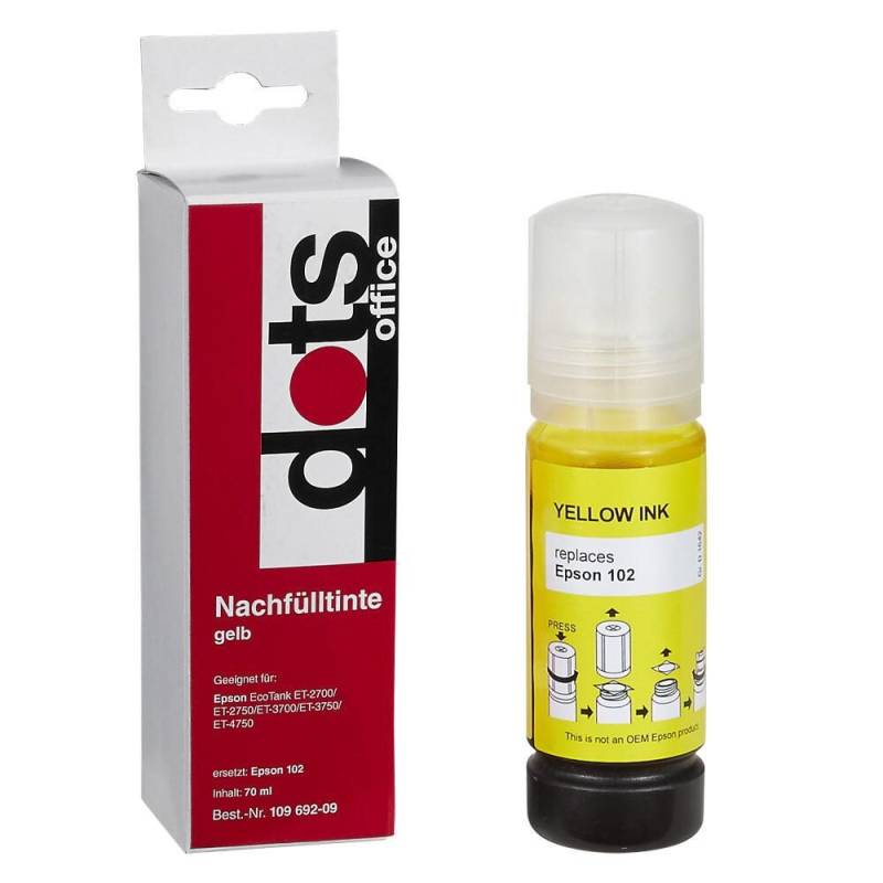 dots Tintenflasche kompatibel zu EPSON 102/T03R44 gelb von dots