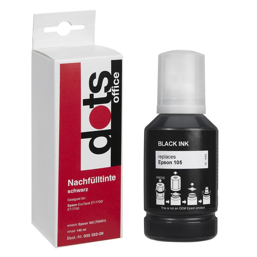 dots Tintenflasche kompatibel zu EPSON 105 (T00Q1) schwarz von dots