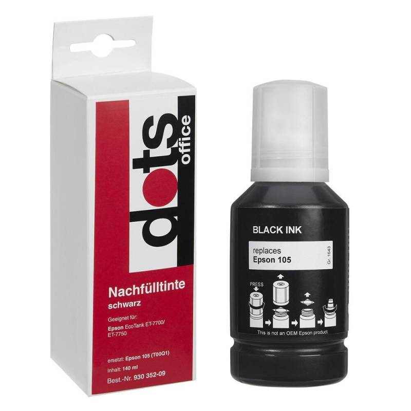 dots Tintenflasche kompatibel zu EPSON 105 (T00Q1) schwarz von dots