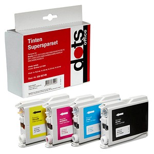 dots schwarz, cyan, magenta, gelb Druckerpatronen kompatibel zu brother LC1000VAL, 4er-Set dots schwarz, cyan, magenta, gelb Druckerpatronen kompatibel zu brother LC1000VAL, 4er-Set von dots