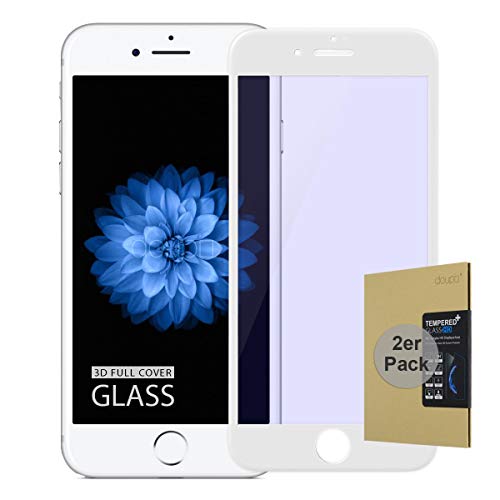 doupi 2X FullCover Panzerfolie für iPhone 6 / 6S (4,7 Zoll), Preimium 9H Hartglas HD Displayschutz Anti Kratzer Glas Schutzfolie (2er Pack), weiß von doupi