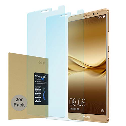 doupi 2X Panzerfolie für HUAWEI Mate 8, Premium 9H Hartglas HD Display Schutz Glasfolie (2er Pack) von doupi