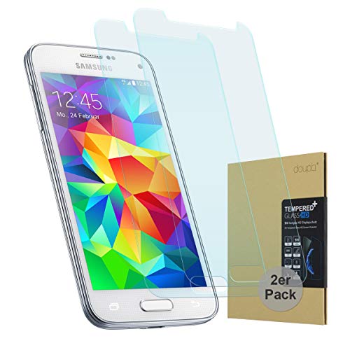 doupi 2X Panzerfolie für Samsung Galaxy S5 MINI, Premium 9H Hartglas HD Display Schutz Glasfolie (2er Pack) von doupi