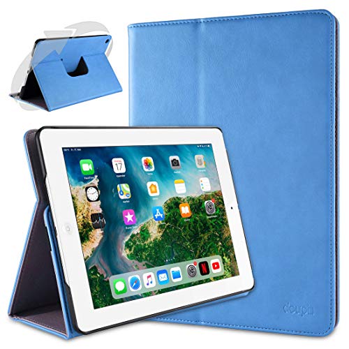 doupi Deluxe Schutzhülle für iPad 2 3 4, Smart Case Sleep/Wake Funktion 360 Grad drehbar Schutz Hülle Ständer Cover Tasche, blau von doupi