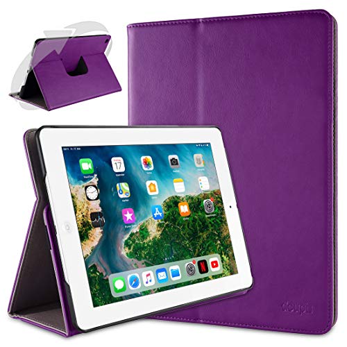 doupi Deluxe Schutzhülle für iPad 2 3 4, Smart Case Sleep/Wake Funktion 360 Grad drehbar Schutz Hülle Ständer Cover Tasche, lila von doupi