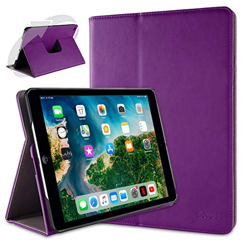 doupi Deluxe Schutzhülle für iPad Air (1. Gen.), Smart Case Sleep/Wake Funktion 360 Grad drehbar Schutz Hülle Ständer Cover Tasche, lila von doupi